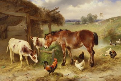 Outside the Stable by Walter Hunt